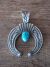 Navajo Indian Sterling Silver Turquoise Cast Naja Pendant - Billah