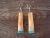 Navajo Indian Jewelry Spiny Oyster Turquoise Slab Dangle Earrings by L. Pete