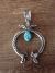 Navajo Indian Sterling Silver Turquoise Cast Naja Pendant - Billah