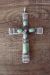 Navajo Indian Sterling Silver Turquoise Cross Pendant - M. Cayatineto