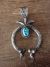 Navajo Indian Sterling Silver Turquoise Cast Naja Pendant - Billah