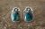 Navajo Indian Sterling Silver Turquoise Post Earrings - Larry