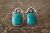 Navajo Indian Sterling Silver Turquoise Post Earrings - Larry