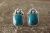 Navajo Indian Sterling Silver Turquoise Post Earrings - Larry