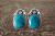 Navajo Indian Sterling Silver Turquoise Post Earrings - Larry