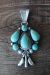 Navajo Indian Hand Stamped Sterling Silver Turquoise Pendant - Bobby Platero