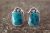 Navajo Indian Sterling Silver Turquoise Post Earrings - Larry