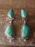 Navajo Indian Sterling Silver Turquoise Post Dangle Earrings by Verley Betone