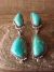 Navajo Indian Sterling Silver Turquoise Post Dangle Earrings by Verley Betone