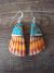 Santo Domingo Sterling Silver Spiny Oyster Turquoise Dangle Earrings by Lupita Calabaza