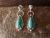 Navajo Indian Sterling Silver Turquoise Post Dangle Earrings Signed Verley Betone