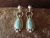 Navajo Indian Sterling Silver Turquoise Post Dangle Earrings Signed Verley Betone