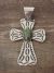 Navajo Indian Nickel Silver Turquoise Cross Pendant Signed JC