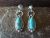 Navajo Indian Sterling Silver Turquoise Post Dangle Earrings Signed Verley Betone