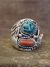 Navajo Sterling Silver Turquoise & Coral Feather Ring Signed Spencer - Size 12