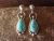 Navajo Indian Sterling Silver Turquoise Post Dangle Earrings Signed Verley Betone