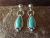 Navajo Indian Sterling Silver Turquoise Post Dangle Earrings Signed Verley Betone