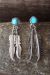 Navajo Sterling Silver Turquoise Post Feather Earrings by Etta Larry 