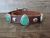 Navajo Sterling Silver & Turquoise Leather Dog Collar - Signed M