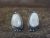 Navajo Sterling Silver & White Buffalo Turquoise Post Earrings - Sheena Jack