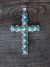 Zuni Indian Cast Sterling Silver & Turquoise Cross Pendant by Panteah