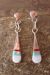 Zuni Sterling Silver Mother of Pearl Multistone Inlay Post Earrings 