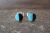 Native American Sterling Silver Turquoise Jet Post Earrings! Handmade! 