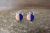 Native American Sterling Silver Lapis and Pink Shell Post Earrings! Handmade! 