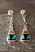 Zuni Indian Jewelry Sterling Silver Inlay Earrings - Boone