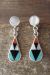 Zuni Indian Jewelry Sterling Silver Inlay Earrings - Boone