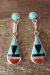 Zuni Indian Jewelry Sterling Silver Inlay Earrings - Boone