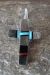 Zuni Indian Sterling Silver Inlay Cross Pendant 