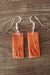 Navajo Indian Jewelry Spiny Oyster Slab Dangle Earrings!  Espino