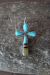 Zuni Indian Sterling Silver Inlay Cross Pendant 