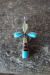 Zuni Indian Sterling Silver Inlay Cross Pendant 