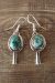 Navajo Sterling Silver Turquoise Squash Blossom Dangle Earrings - Garcia