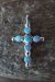 Zuni Indian Sterling Silver Opal Cross Pendant 