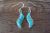 Zuni Indian Jewelry Sterling Silver Turquoise Earrings Jonathan Shack 