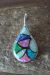 Native American Sterling Silver Opal Inlay Pendant by DL