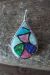 Native American Sterling Silver Opal Inlay Pendant by DL