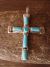 Zuni Indian Sterling Silver Turquoise Cross Pendant by W. Iule!