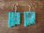 Navajo Indian New Mexico State Turquoise Slab Dangle Earrings by Lovato