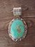 Navajo Indian Jewelry Sterling Silver Turquoise Pendant!  Yazzie