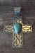 Native American Jewelry Nickel Silver Turquoise Cross Pendant by Jackie Cleveland!