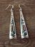 Navajo Sterling Silver Turquoise Coral Chip Inlay Dangle Earrings! J. Yazzie