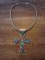 Sterling Silver Navajo Pearl Multi Stone Cross Necklace by Janet Jake