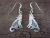 Navajo Indian Sterling Silver Coyote Dangle Earrings - Robert Gene