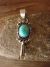 Navajo Indian Sterling Silver Turquoise Squash Blossom Pendant - Kee J