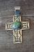 Native American Jewelry Nickel Silver Turquoise Cross Pendant by Jackie Cleveland!