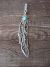 Navajo Sterling Silver & Turquoise Feather Pendant Signed T&R Singer